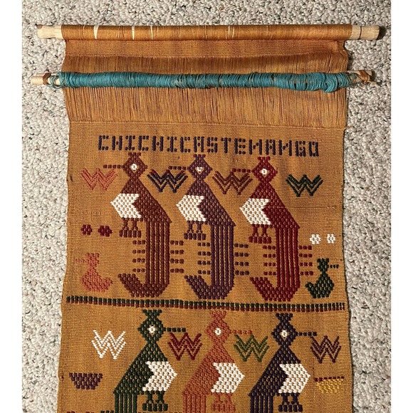 MCM Guatemalan Woven Wall Hanging Tapestry Chichicastenango Mayan Indian Vintage - Picture 2 of 4